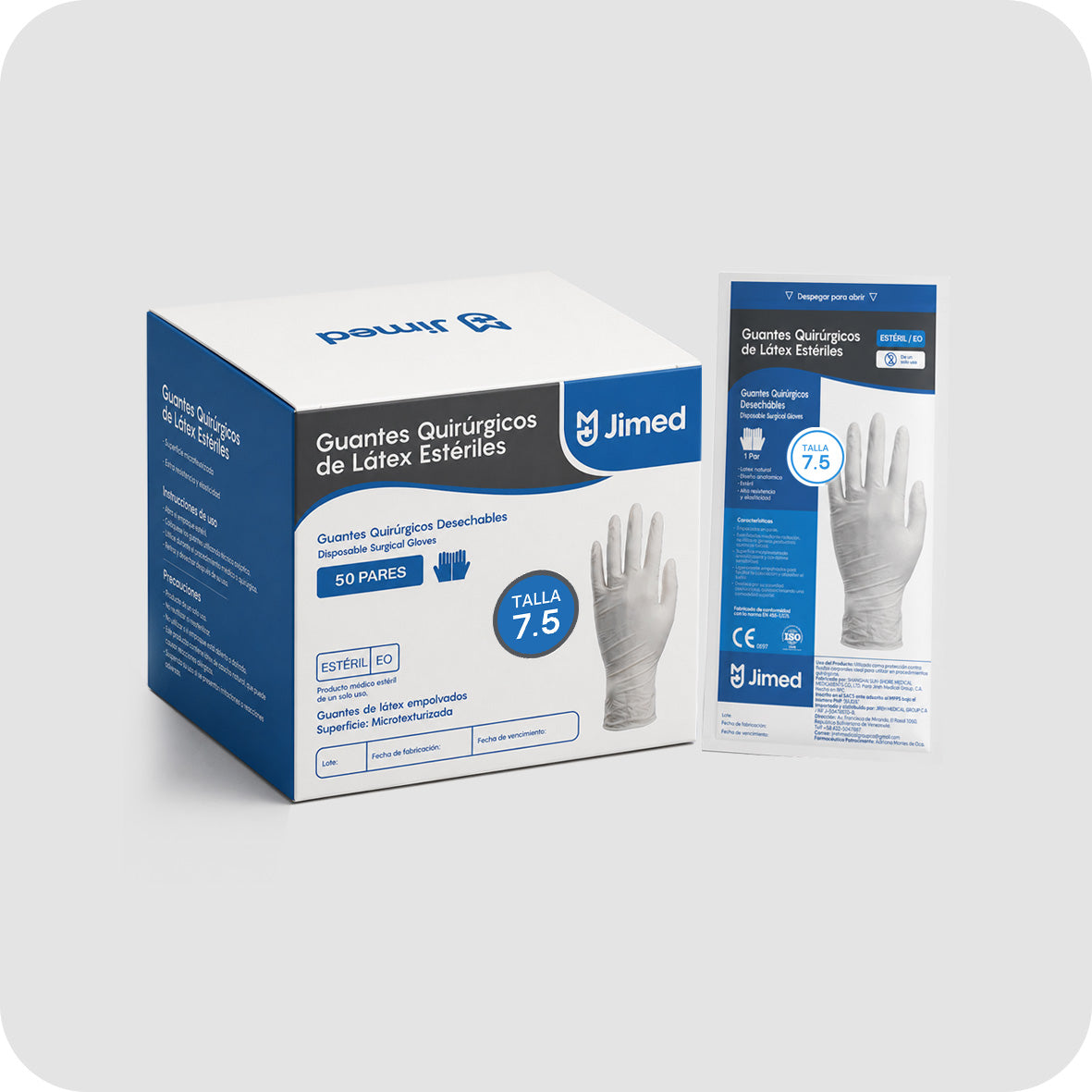 GUANTES DE LATEX QUIRÚRGICO TALLA 7.5