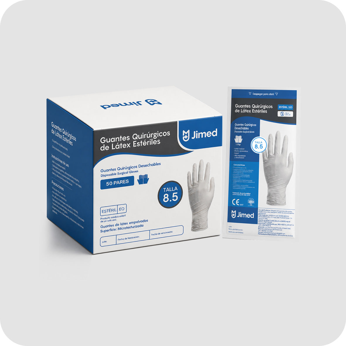 GUANTES DE LATEX QUIRÚRGICO TALLA 8.5